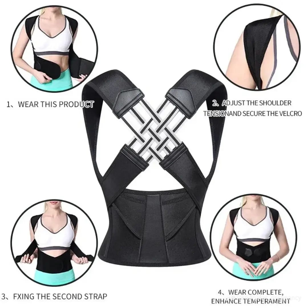 Posture Corrector Belt for Men & Women | Back Support & Pain Relief (Free Size)