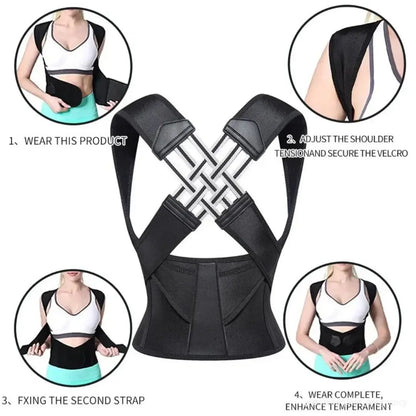 Posture Corrector Belt for Men & Women | Back Support & Pain Relief (Free Size)