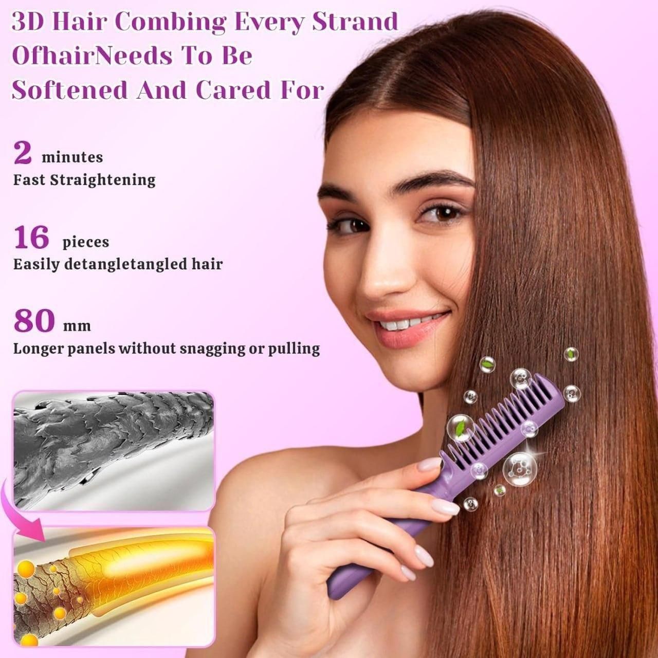 Portable Rechargeable Mini Straightener & Hot Comb – Smooth, Sleek Hair Anywhere