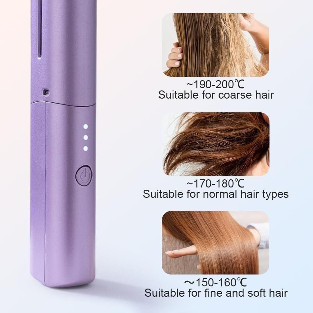Portable Rechargeable Mini Straightener & Hot Comb – Smooth, Sleek Hair Anywhere