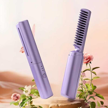 Portable Rechargeable Mini Straightener & Hot Comb – Smooth, Sleek Hair Anywhere